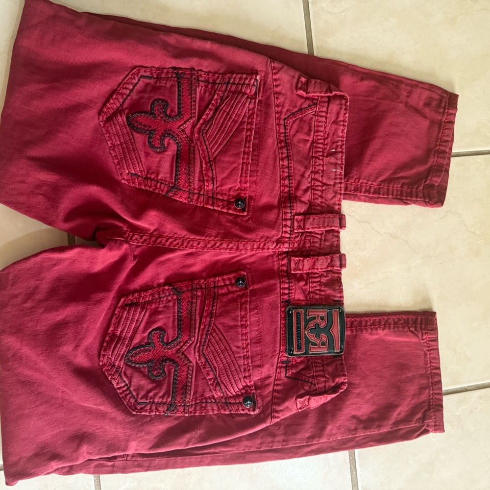 Rock Revival Red Biker Jeans